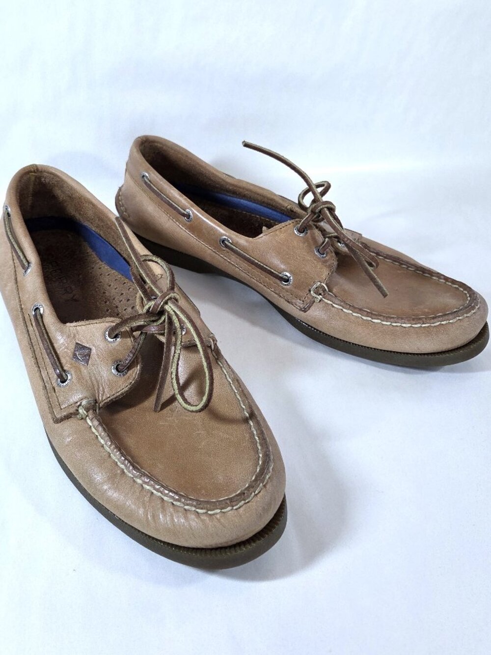 Sperry Top-sider Beige Leather Boat Shoes Size 11